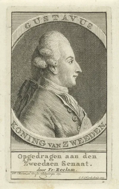Portret van koning Gustaaf III van Zweden