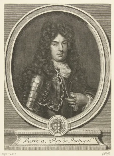 Portret van koning Peter II van Portugal