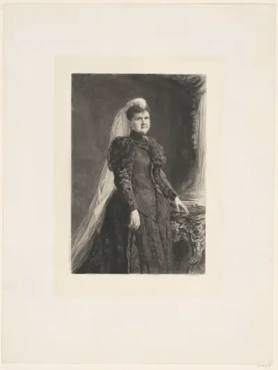 Portret van koningin Emma