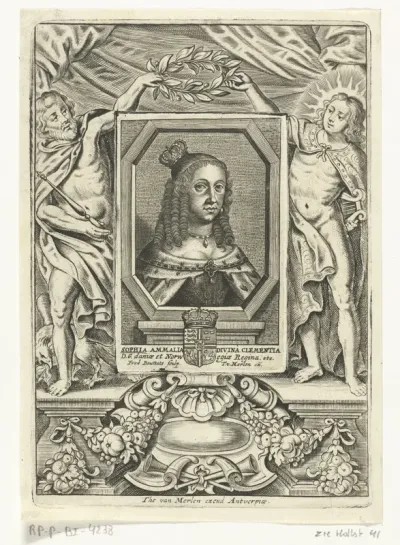 Portret van koningin-gemalin Sophia Amalia van Noorwegen en Denemarken