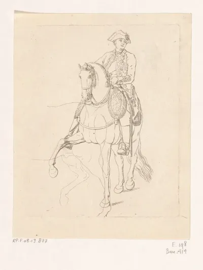 Portret van kroonprins Frederik Willem te paard