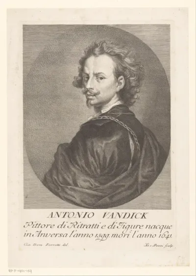Portret van kunstenaar Anthony van Dyck