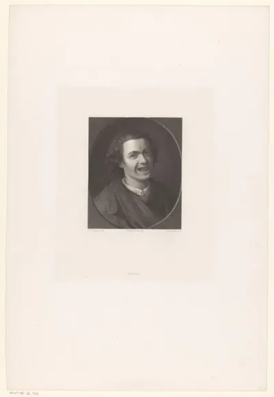 Portret van kunstenaar Giovanni Francesco Briglia lachend