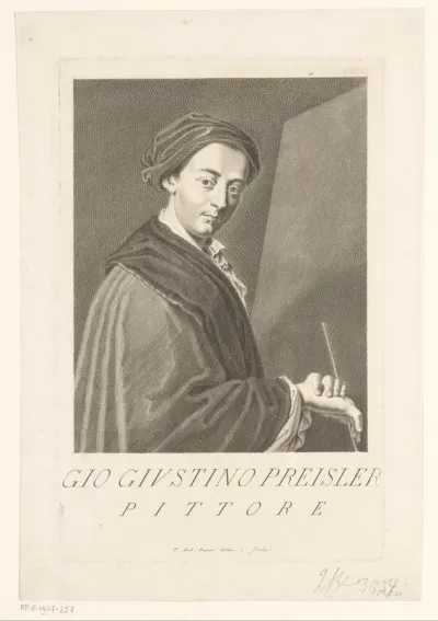 Portret van kunstenaar Johann Justin Preissler