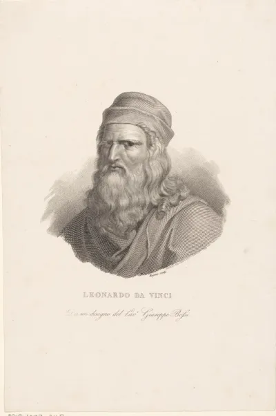 Portret van kunstenaar Leonardo da Vinci