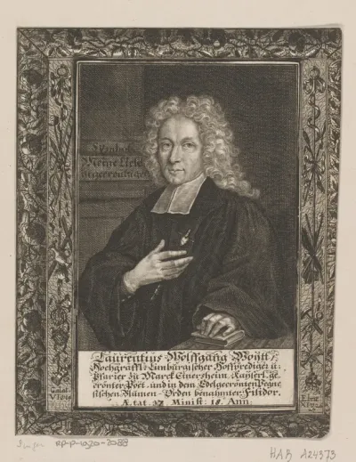 Portret van Laurentius Wolfgang Woytt op 37-jarige leeftijd