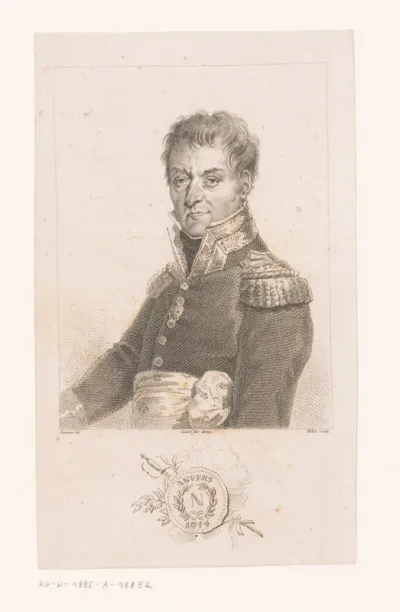 Portret van Lazare Carnot met Antwerpse noodmunt