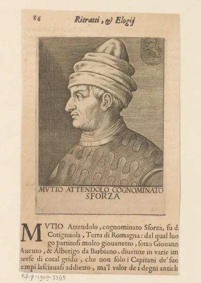Portret van legeraanvoerder Muzio Attendolo Sforza