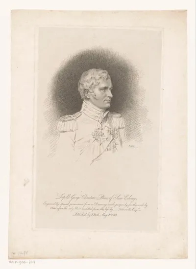Portret van Leopold Joris Christiaan van Saksen-Coburg