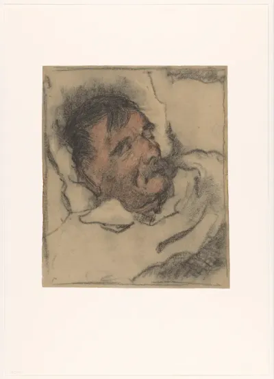 Portret van Libbe Ket, slapend in bed