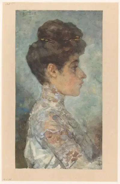 Portret van Lizzy, in profiel naar rechts