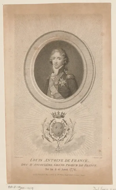 Portret van Lodewijk Anton van Bourbon, hertog van Angoulême
