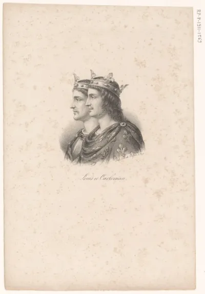 Portret van Lodewijk III en Karloman II van Frankrijk