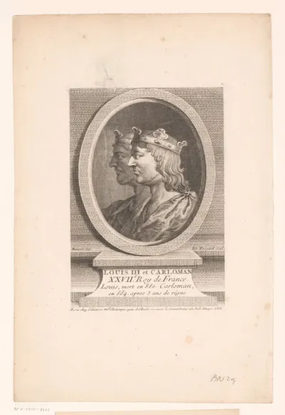 Portret van Lodewijk III van Frankrijk en Karloman II
