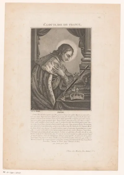 Portret van Lodewijk IX de Heilige, koning van Frankrijk, in gebed