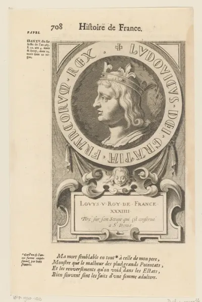 Portret van Lodewijk V, koning van West-Francië