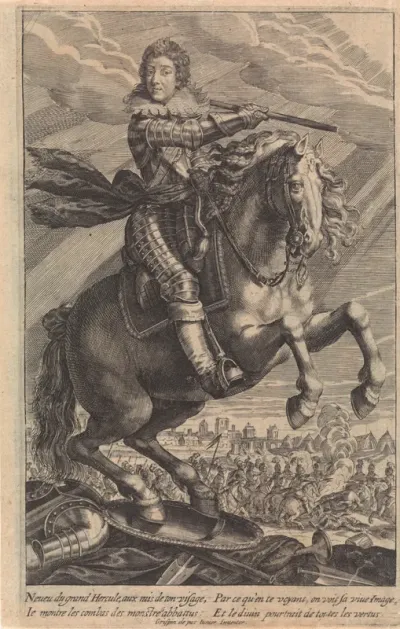 Portret van Lodewijk XIII, te paard