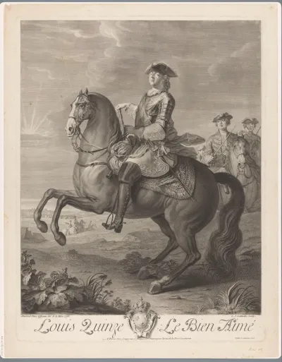 Portret van Lodewijk XV te paard