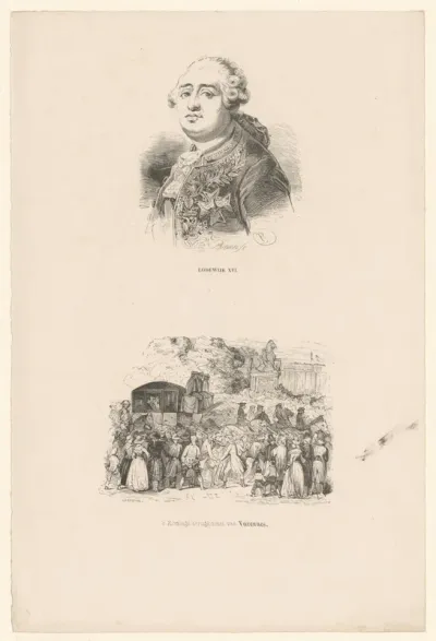 Portret van Lodewijk XVI en de terugkomst van Varennes