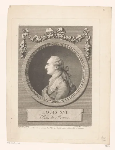 Portret van Lodewijk XVI in een medaillon