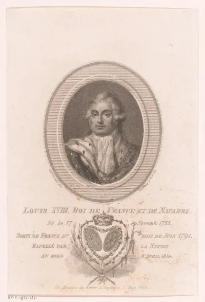Portret van Lodewijk XVIII, koning van Frankrijk