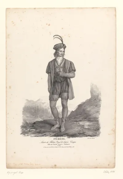 Portret van Louis Féréol als Charlot in de opera Le Solitaire