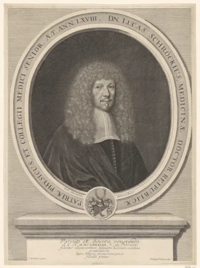 Portret van Lucas Schröck op 68-jarige leeftijd