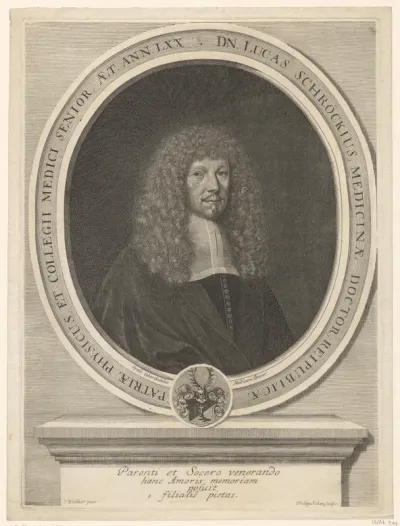 Portret van Lucas Schröck op 70-jarige leeftijd