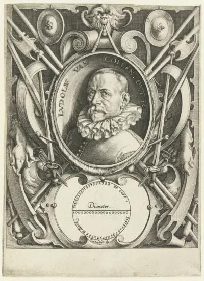 Portret van Ludolf van Ceulen op 56-jarige leeftijd