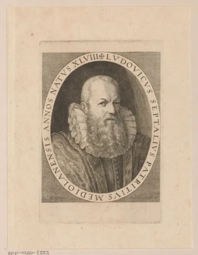 Portret van Ludovico Settala Septalius op 48-jarige leeftijd