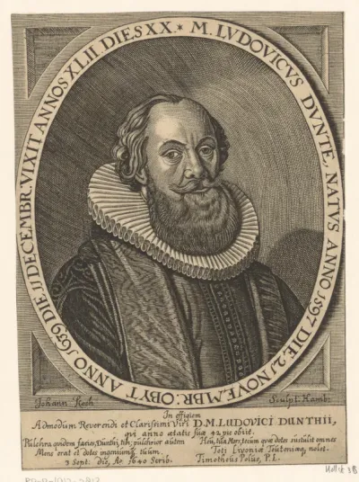 Portret van Ludovicus Dunte op 42-jarige leeftijd