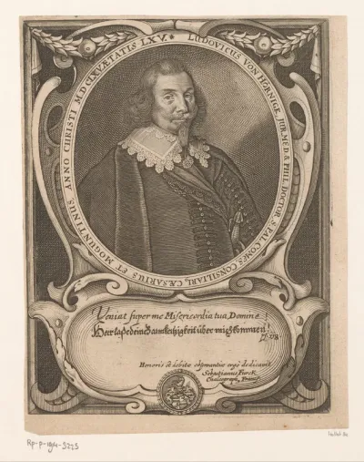 Portret van Ludwig von Hörnigk op 65-jarige leeftijd
