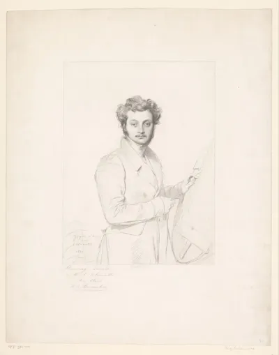 Portret van Luigi Calametta aan het werk