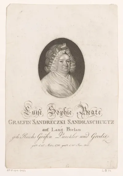 Portret van Luise Sophie Beate, Gräfin Sandreczky Sandraschütz