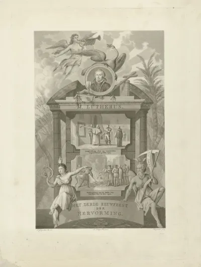 Portret van Luther met allegorische figuren