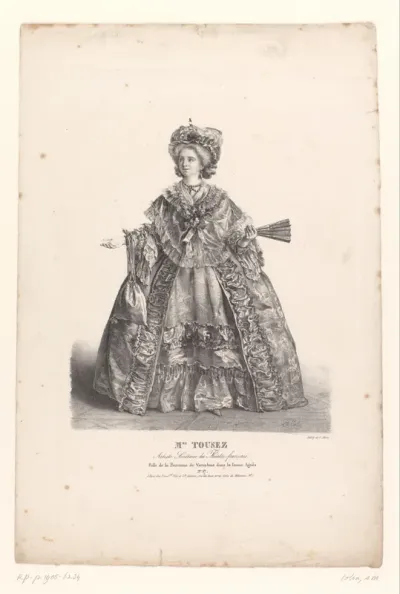 Portret van Madame Tousez als Baronne de Vieuxbois in La Fausse Agnès