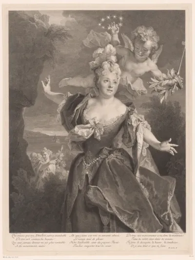Portret van Mademoiselle Duclos in de rol van Ariane