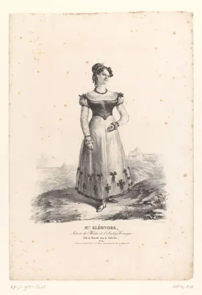 Portret van mademoiselle Eléonore als Floretta in het melodrama Le Belvédère