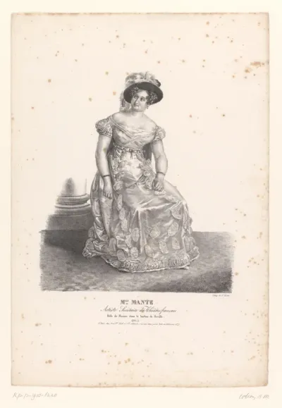 Portret van Mademoiselle Mante als Rosine in Le Barbier de Séville
