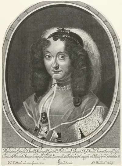 Portret van Magdalena Sibylla van Saksen, kroonprinses van Denemarken