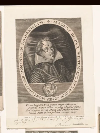 Portret van Magnus von Württemberg-Neuenbürg op zijn doodsbed