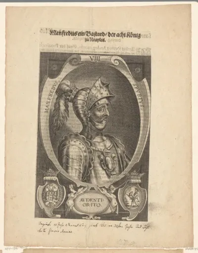 Portret van Manfred van Sicilië, koning van Napels