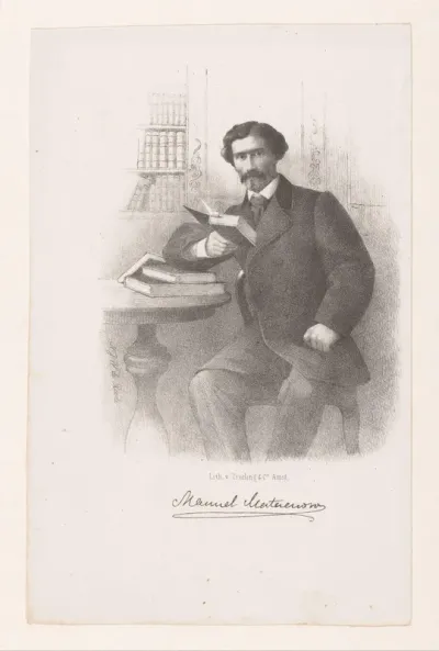 Portret van Manuel Matamoros in zijn studeervertrek