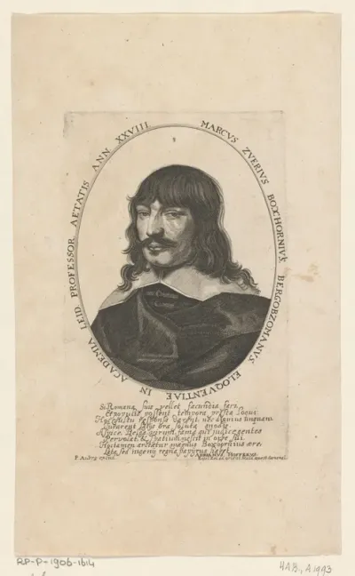 Portret van Marcus Zuerius Boxhorn op 28-jarige leeftijd