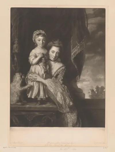 Portret van Margaret Georgiana Spencer en haar dochter Georgiana