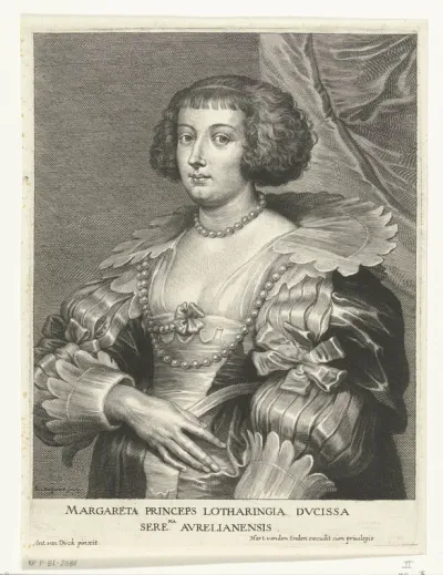 Portret van Margaretha, prinses van Lotharingen