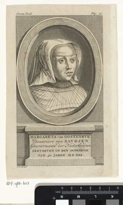 Portret van Margaretha van Oostenrijk, landvoogdes der Nederlanden