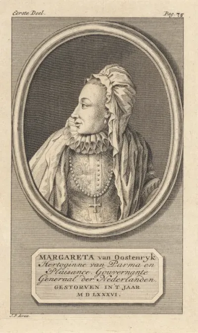 Portret van Margaretha van Parma, landvoogdes der Nederlanden