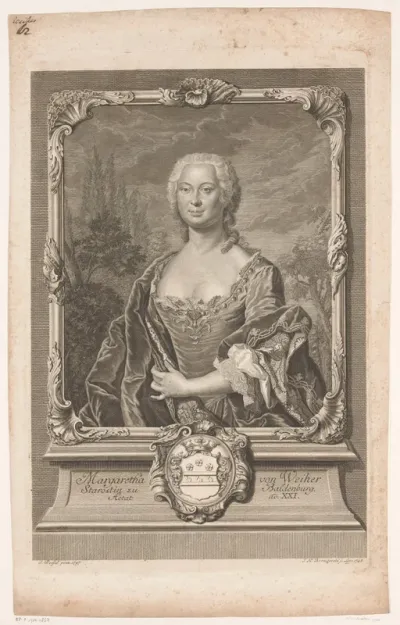 Portret van Margaretha von Weiher-Starostin zu Baldenburg