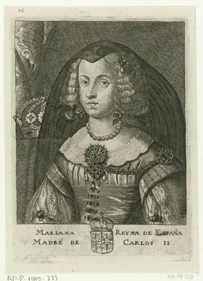 Portret van Maria Anna van Oostenrijk, koningin van Spanje